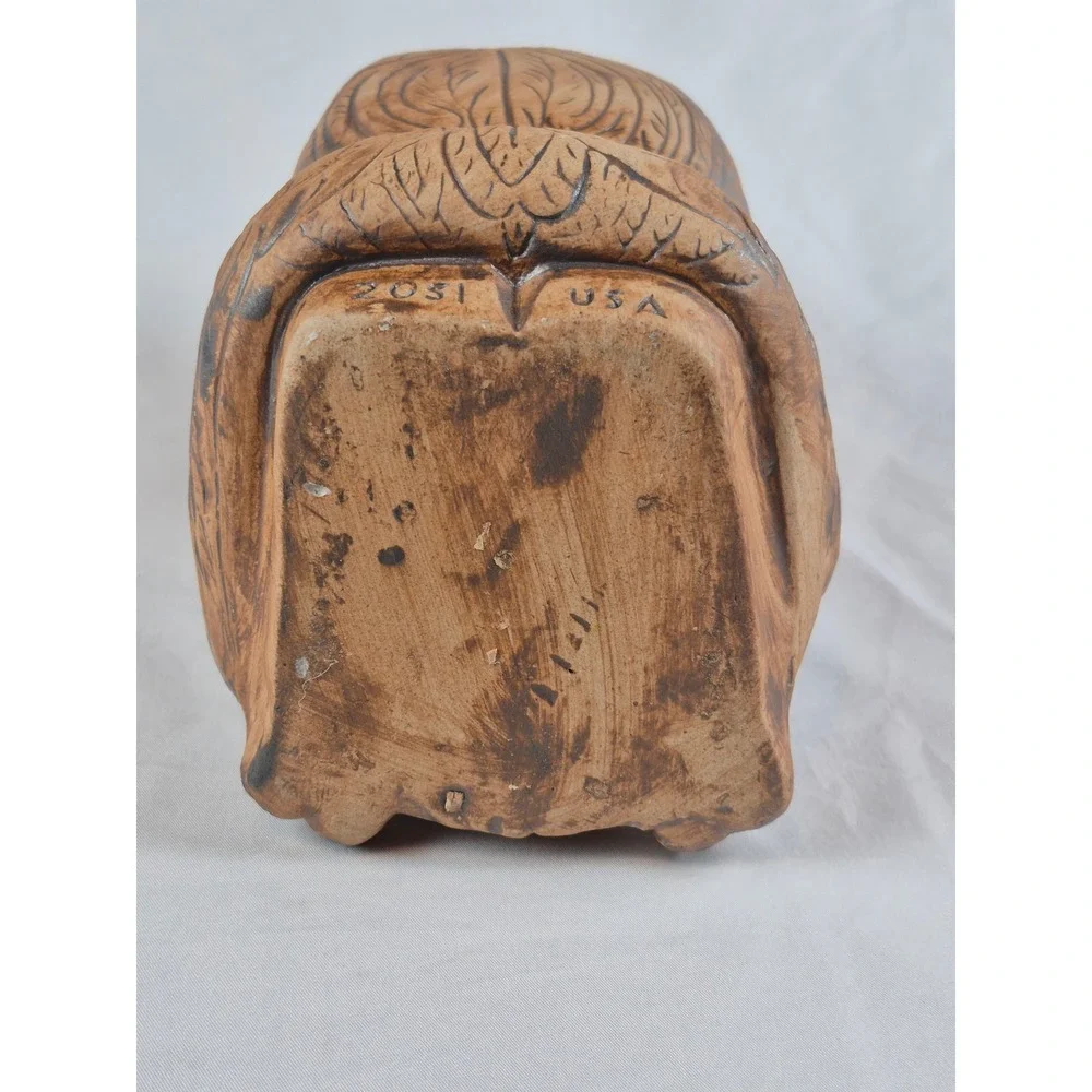 Vintage USA Owl Utensil Holder Cross Eyed Baby Owl Ceramic Kitchen Crock 2051